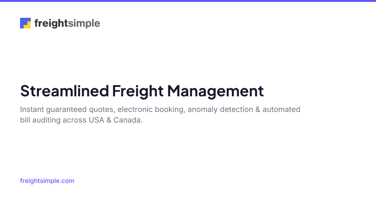 FreightSimple: Streamlined Freight Management